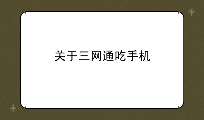 关于三网通吃手机