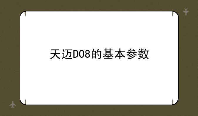 天迈D08的基本参数