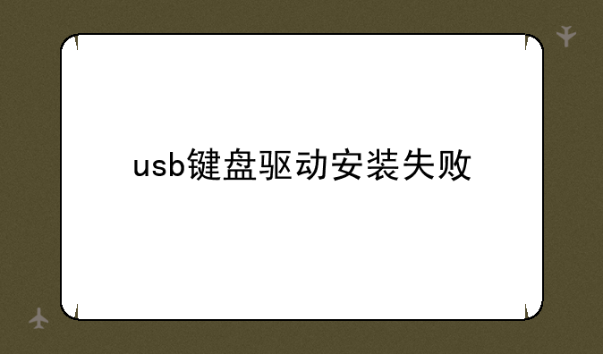 usb键盘驱动安装失败