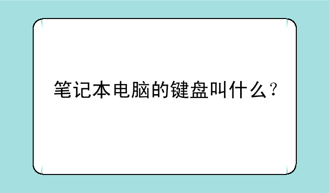 笔记本电脑的键盘叫什么？