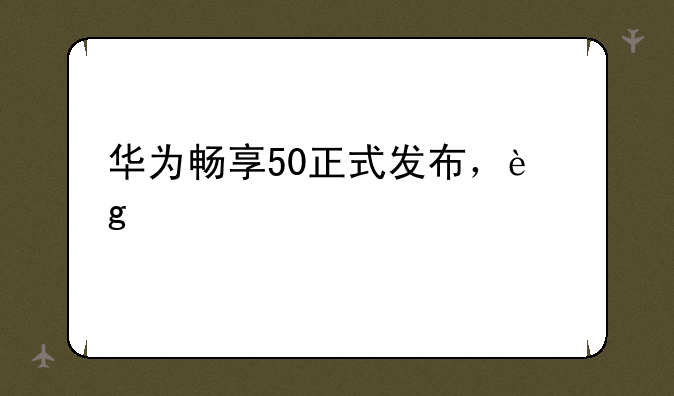 华为畅享50正式发布，这款手机有何卖点？