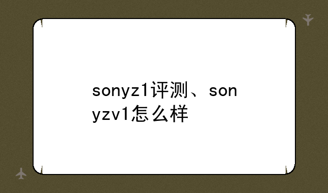 sonyz1评测、sonyzv1怎么样