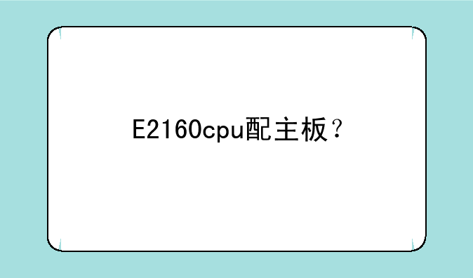 E2160cpu配主板？