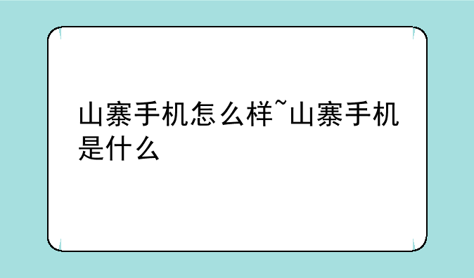 山寨手机怎么样~山寨手机是什么