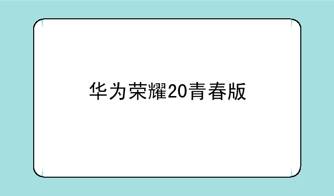华为荣耀20青春版