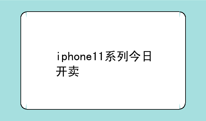 iphone11系列今日开卖